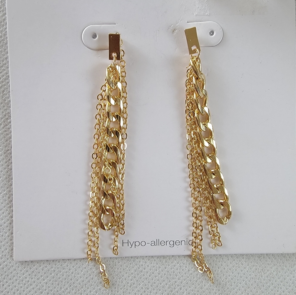 Gold Chain Drop Earrings